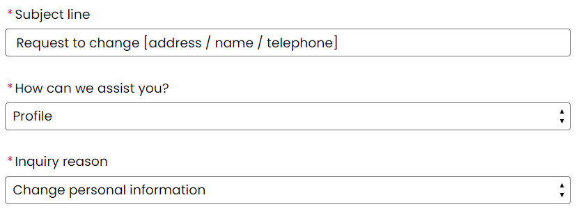 How do I update my general profile information (address, email ...